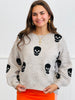 Skull Print Oversized Sweater Top (Reg.)