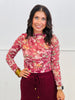 Semi Sheer Floral Print Mesh Top (Reg.) - 3 Colors