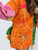 POL Green/Pink Multi Print Kimono Jacket (OS)