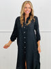 Black Sparkle Midi Shirt Dress (Reg. and Plus)