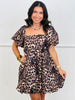 Leopard Bubble Babydoll Mini Dress (Reg. and Plus)