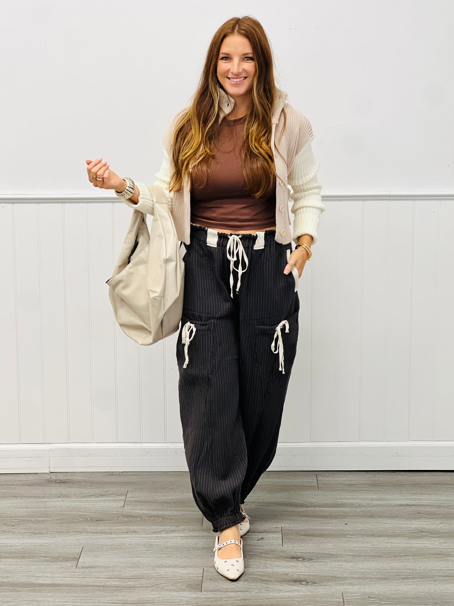 Midnight Striped Barrel Joggers (Reg.)