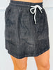 Washed Black Denim Skort (Reg. and Plus)