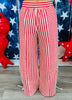 Berry Red Stripe Parachute Pants (Reg.)