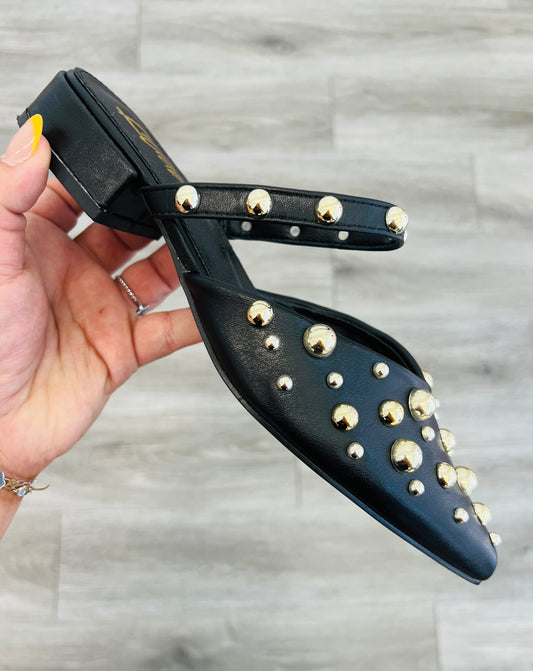 Black Aurora Pointed Mule