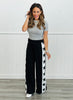 Black Star Striped Sweatpants (Reg & Plus)