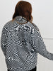 Black/White Retro Geo Print Jacket (Reg & Plus)