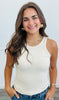 Ribbed Seamless High Neck Tank (Reg.)-5 Colors