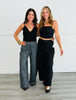 Fold Over Flap Wide Leg Sweatpants (Reg & Plus) - 2 Colors