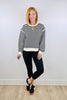 Black Stripe Knit Sweatshirt (Reg.)