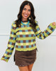 Chocolate Check Wide Sleeve Sweater (Reg)