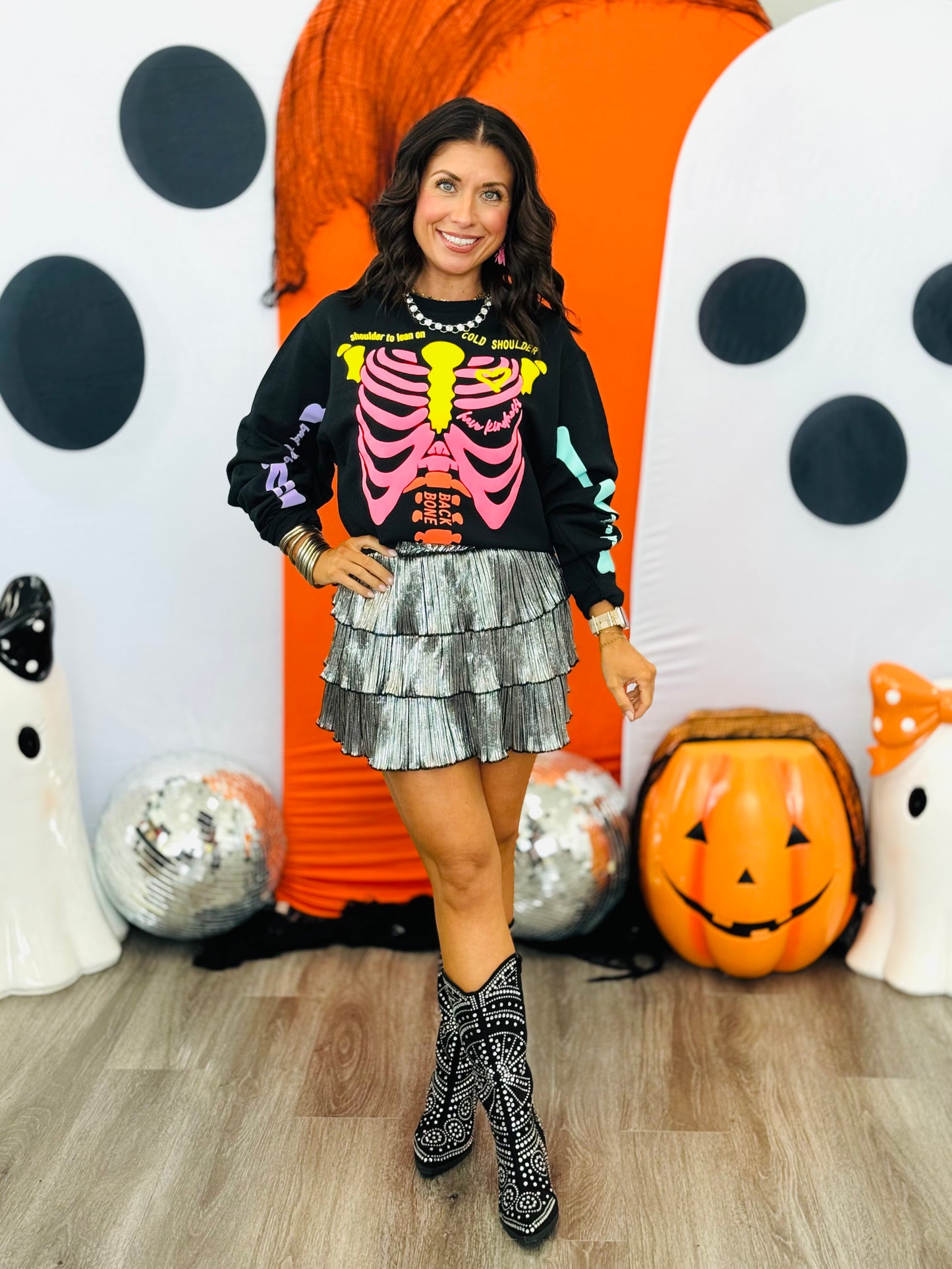Neon Skeleton Sweatshirt (Reg. and Plus)