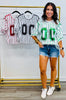 Striped Sequin Number Patch Boxy Top (Reg.)-3 Colors