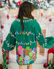 Queen Of Sparkles Green Christmas Lights & Presents Feather Dress (Reg. & Plus)