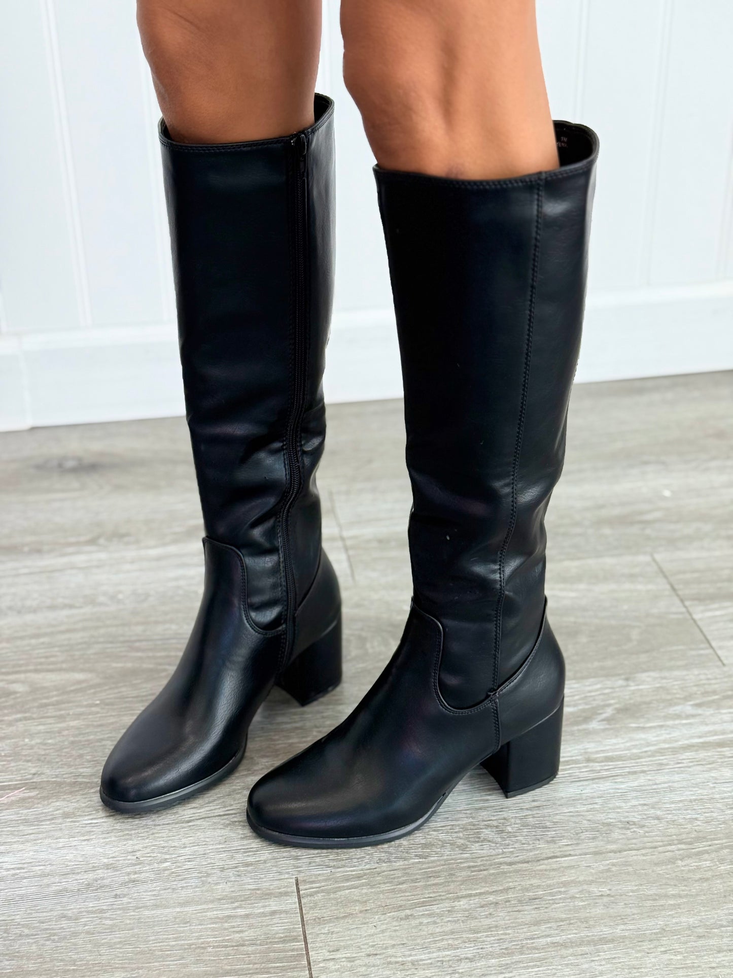 Black Better Believe It Knee High Boots