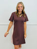 Brown/Pink Side Stripe Mini Dress (Reg & Plus)