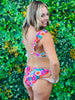 Floral Ruffle Trim Two Piece Swimsuit (Reg.)