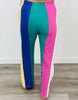 Queen Of Sparkles Multi Colorblock Stripe Sparkle Sweat Pants (Reg. and Plus)