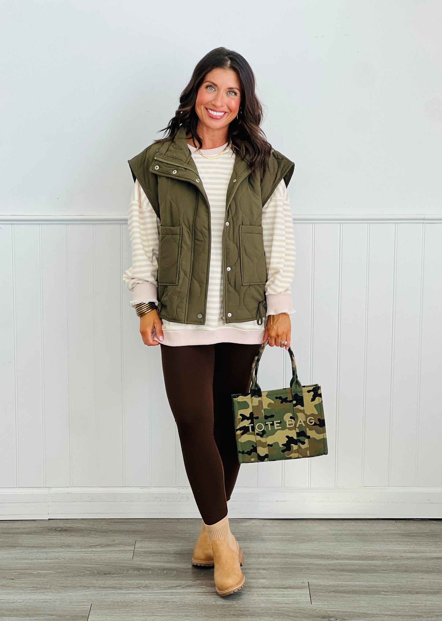 Essential Classic Striped Sweatshirt (Reg & Plus)-2 Colors