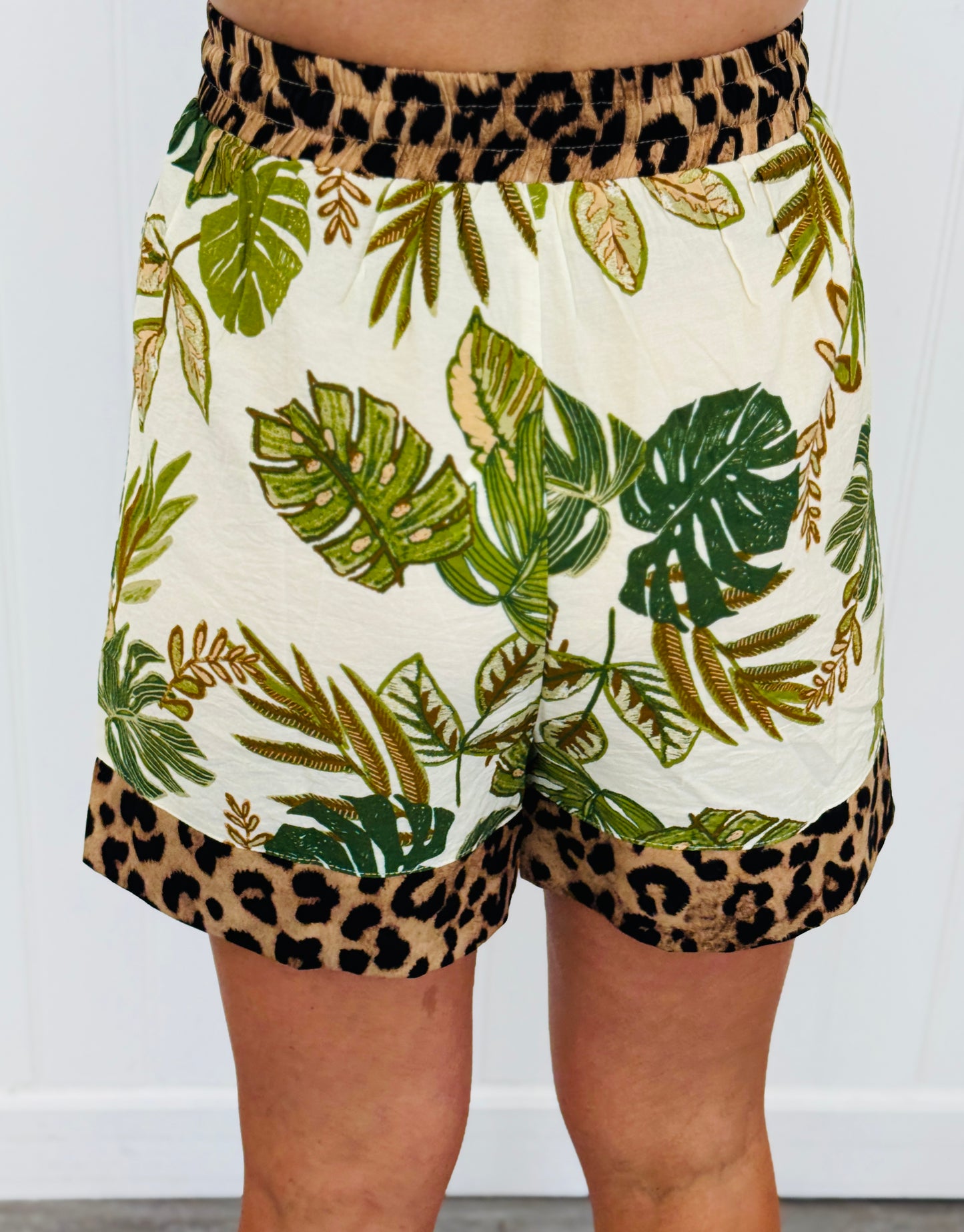 Mixed Print Matching Top & Shorts Set (Reg. & Plus)