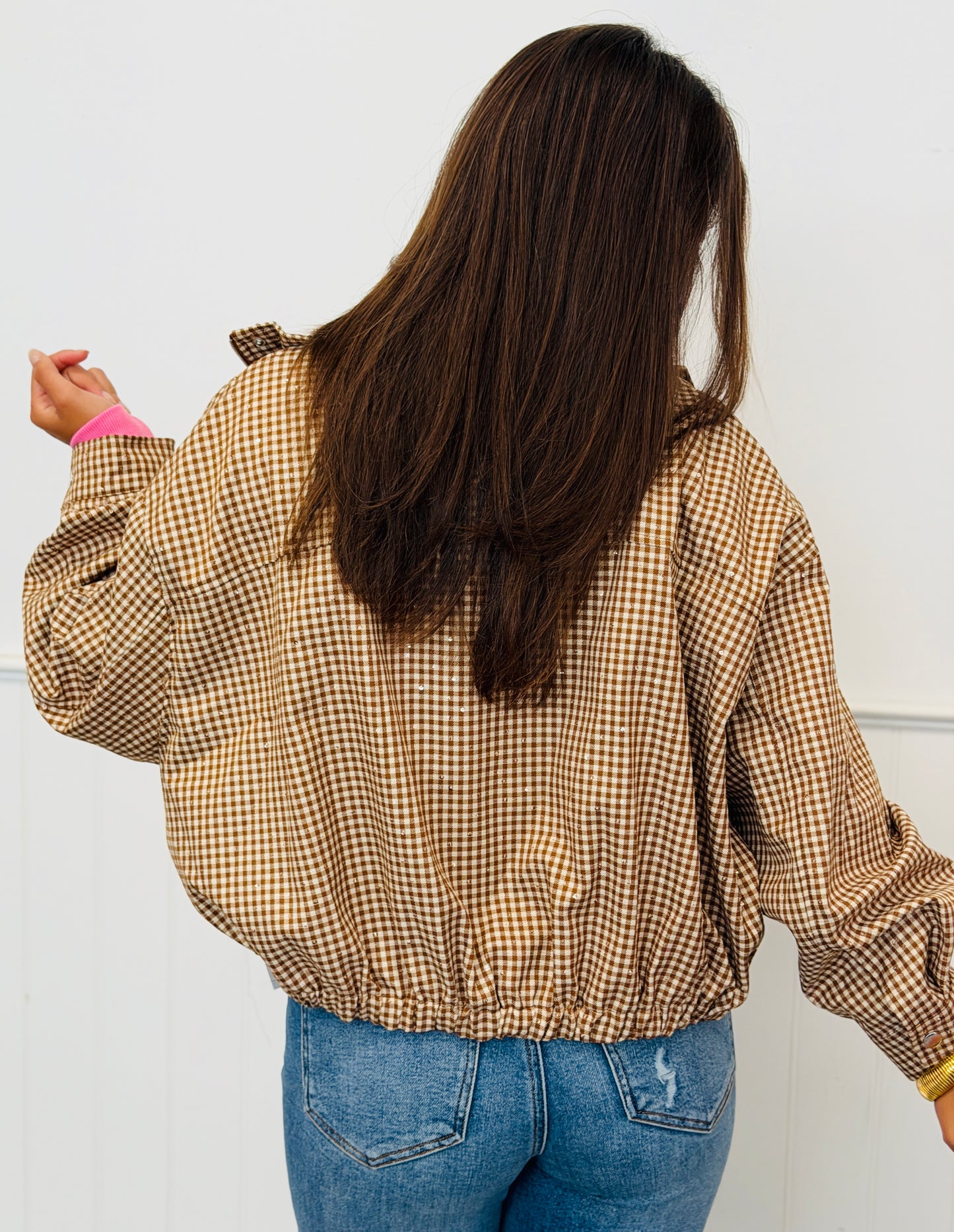 Camel High Neck Bomber Jacket (Reg.)