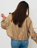 Camel High Neck Bomber Jacket (Reg.)