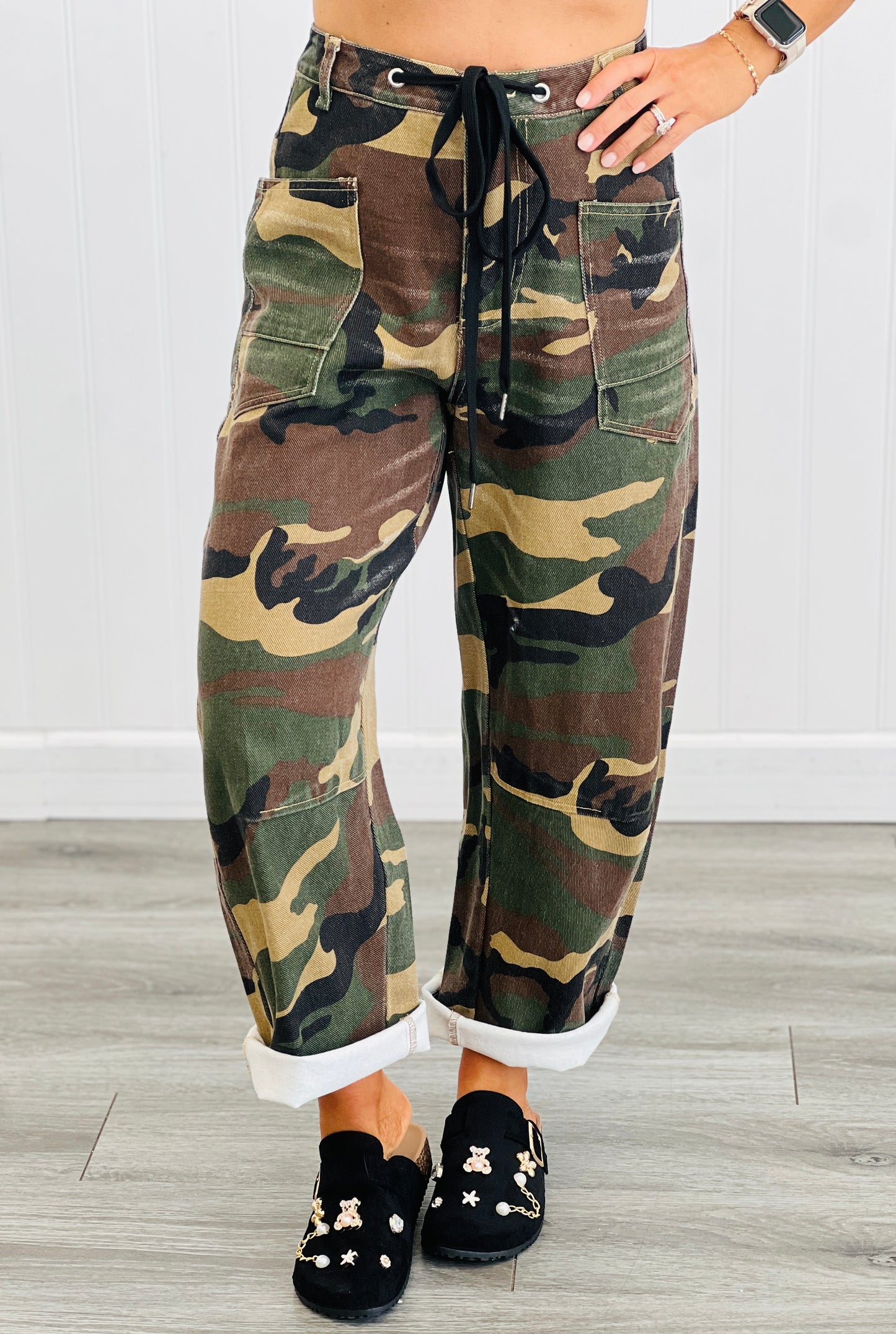 Camouflage Twill Denim Barrel  Pants (Reg.)