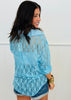 Blue  Lace Kathryn Button-Up Blouse (Reg. and Plus)
