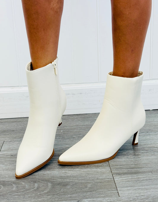 Off White Sleek Simplicity Ankle Boots