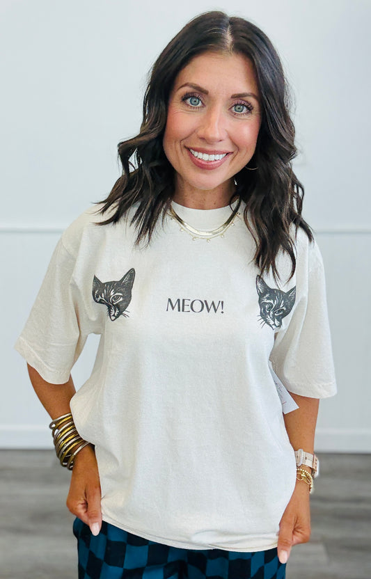 Multi Cat Meow Graphic Tee (Reg. and Plus)