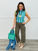Striped Mock Neck Sleeveless Top (Reg.)-2 Colors