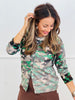 Taupe Multi Camo Sweater Cardigan Top (Reg.)