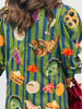 Queen Of Sparkles Dk Green/Blue Striped Thanksgiving Icon Dress (Reg. and Plus)
