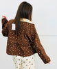 Dark Brown Multi Floral Print Utility Jacket (Reg & Plus)