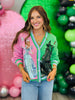 Queen Of Sparkles Licensed Colorblock Glinda & Elphaba Button Up Cardigan (Reg. and Plus)