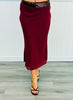 Burgundy Sequin Foldover Waist Maxi Skirt (Reg.)