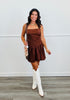 Brown Halter Neck Mini Dress (Reg.)