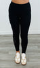 Black Side Sheer Lace Leggings (Reg & Plus)