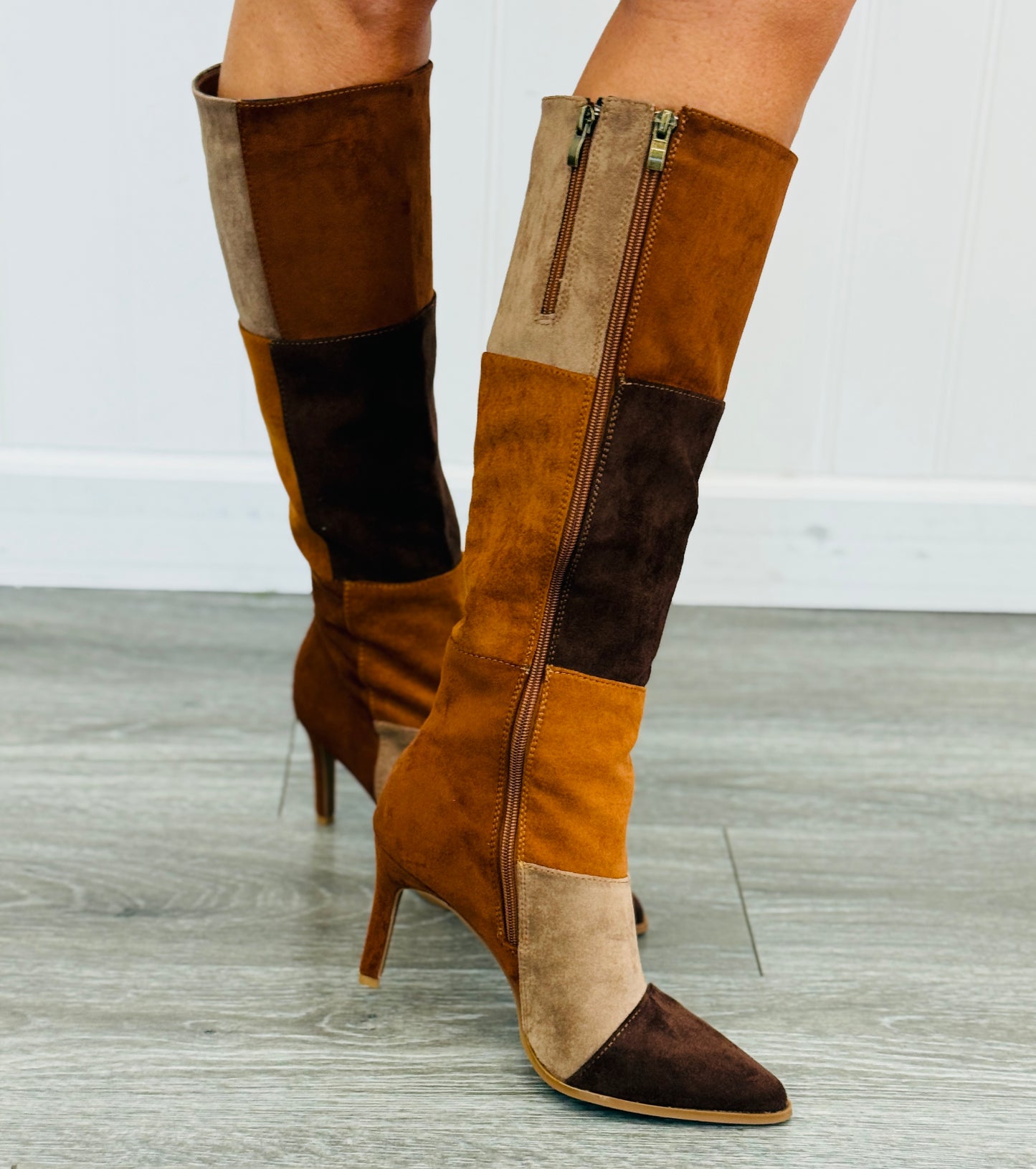 Whiskey Combo Elevated Elegance Knee High Boots