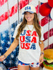 White USA Short Sleeve Tee (Reg. and Plus)