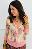 Yellow/Mauve Mesh Floral Cardigan (Reg. and Plus)
