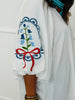 White Embroidered Puff Sleeves Blouse (Reg. and Plus)