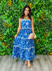 Blue Seashell Strappy Midi Dress (Reg & Plus)