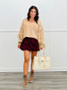 Burgundy Bubble Hem Mini Dress (Reg.)