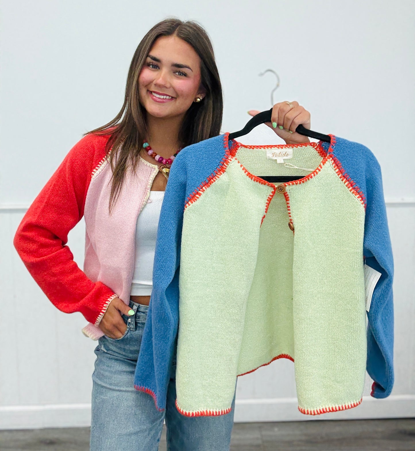 Color Block Knit Cardigan Top (Reg.) - 2 Colors