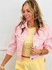 Risen Pink Shirring Sleeve Crop Jacket (Reg.)