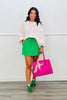 POL White/Pink Distressed Hem Sweater (Reg.)