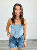 Denim Dream Back Zip Bustier (Reg)-2 Colors