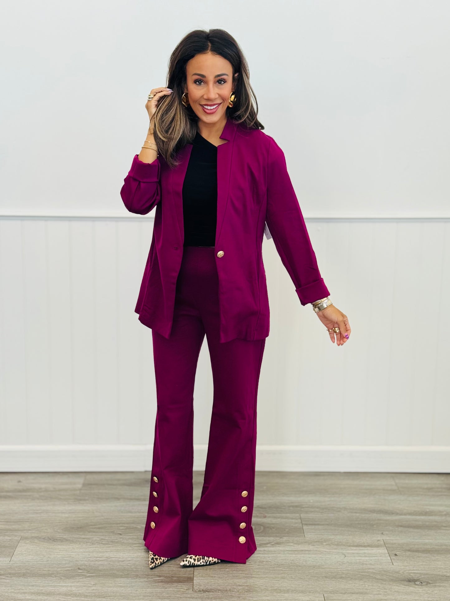 Dear Scarlett Magic Gold Button Wide Leg Pants (Reg. and Plus) - 7 Colors