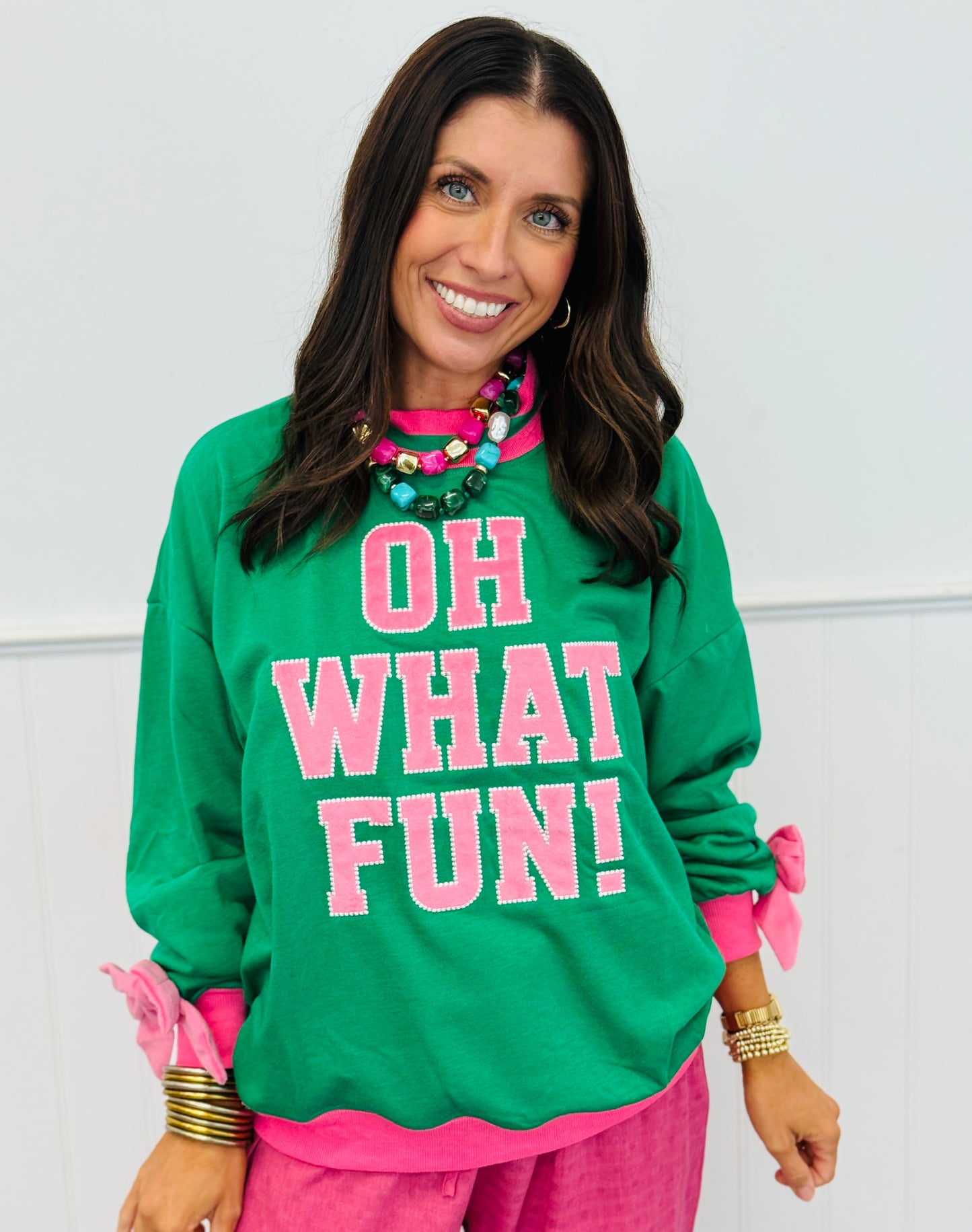 Green Oh What Fun Mock Neck Top (Reg. and Plus)